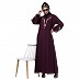 Embroidery abaya with balloon sleeves- Wine